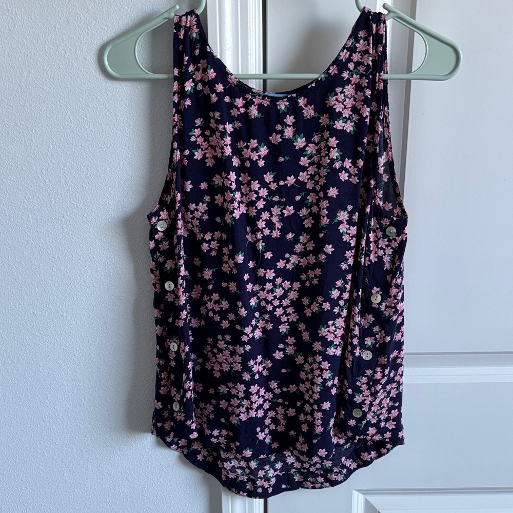 Draper Floral Sleeveless Women's Top - Navy and Pink
